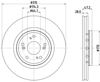 HELLA PAGID 8dd355125321 -  Тормозной диск